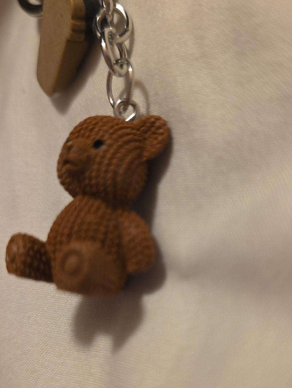 Brown Teddy Bear & Coffee Charm Keychain - Picture 9 of 12